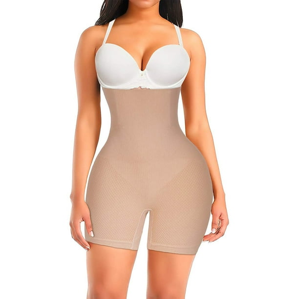 Women Tummy Control Body Shapewear Waist Trainer Shaper Butt Lifter Slip Shorts High Waist Lace Thigh Slimmer,Red,Large